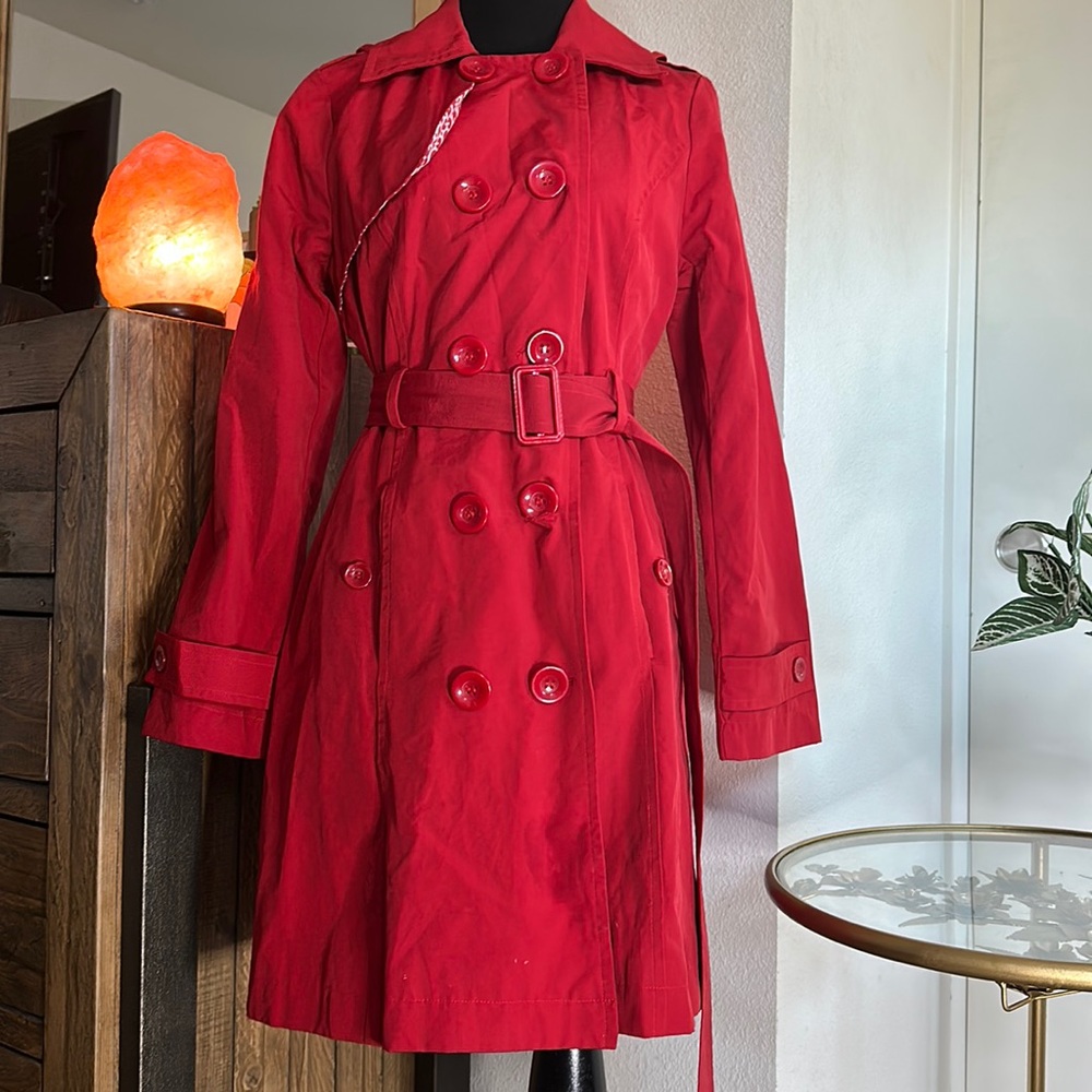 Red Forever21 size medium classic trench coat